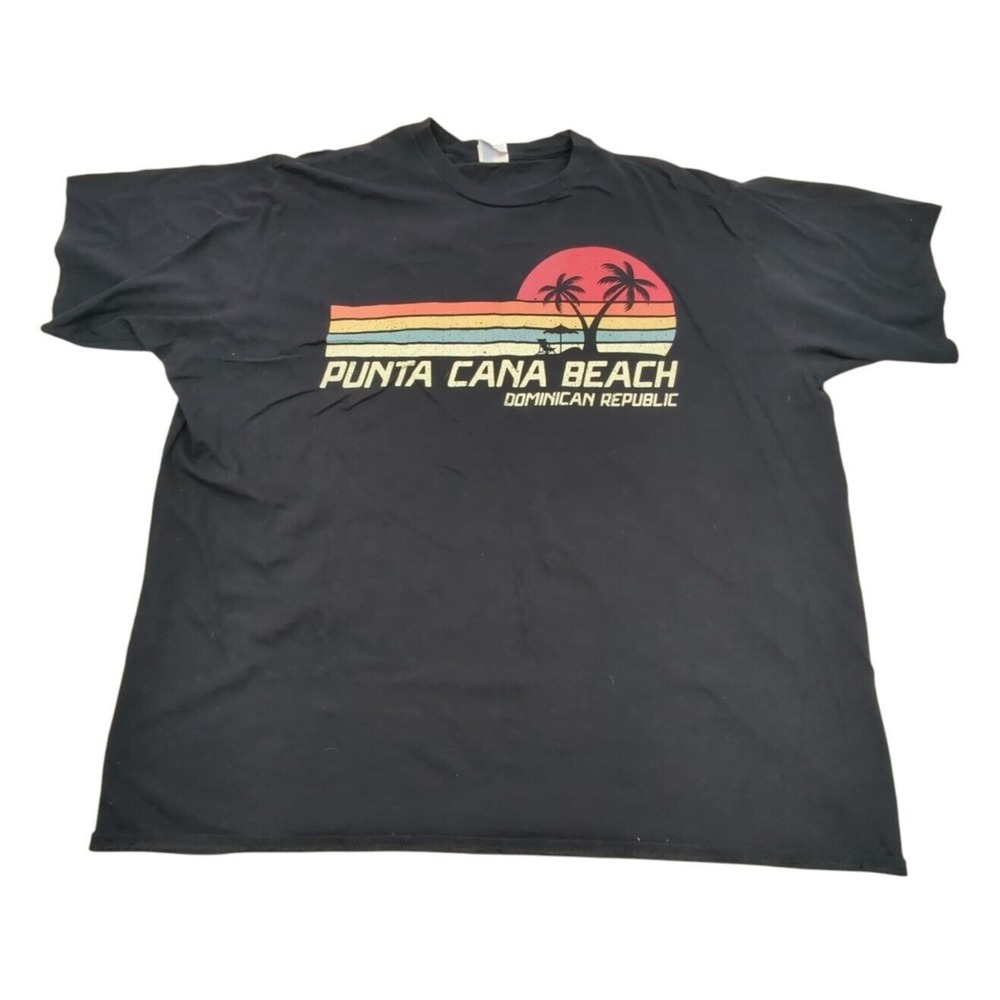 Punta Cana Beach Dominican Republic 3X t shirt sunset rainbow palm tree